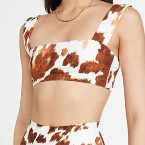 Weworewhat bandeau bra top cowhide S